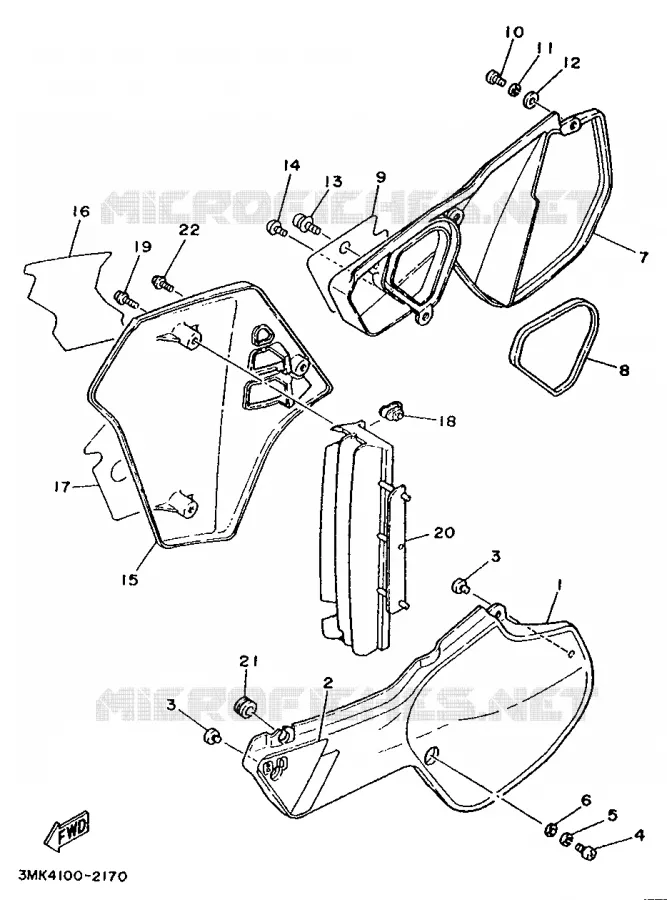 COUVERCLE LATERAL Yamaha MOTO 80 1992 YZ  YZ80LC