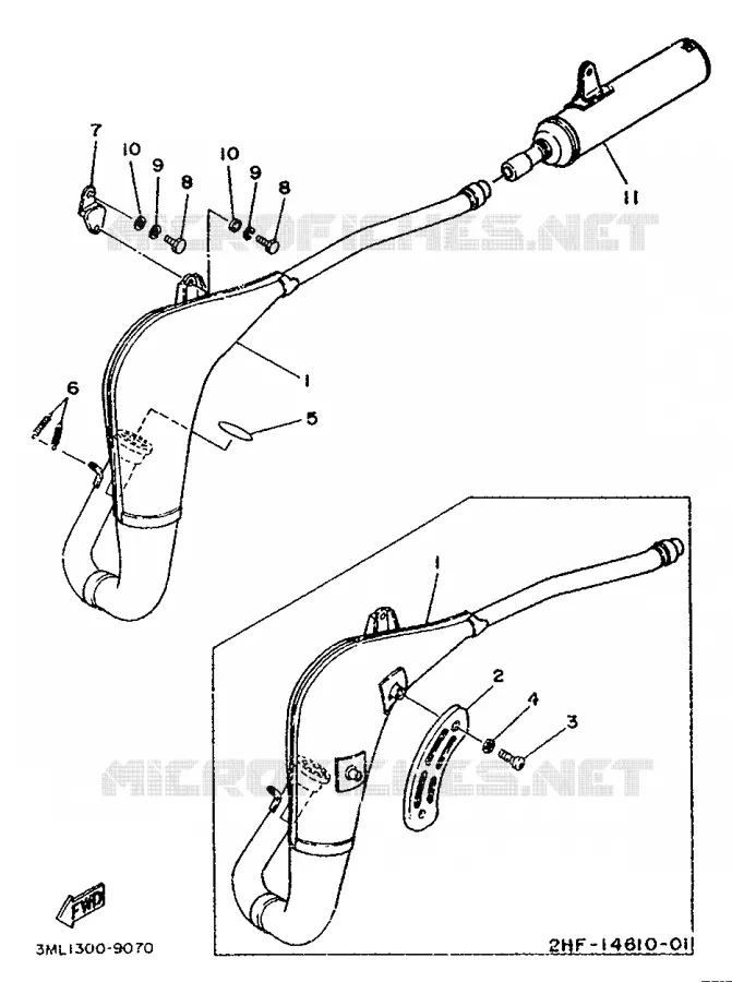 ECHAPPEMENT Yamaha MOTO 80 1992 YZ  YZ80LC