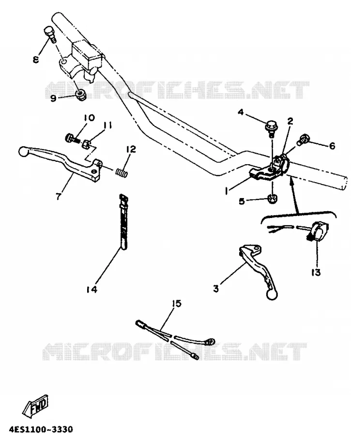COMMODO / LEVIER Yamaha MOTO 80 1994 YZ  YZ80LC