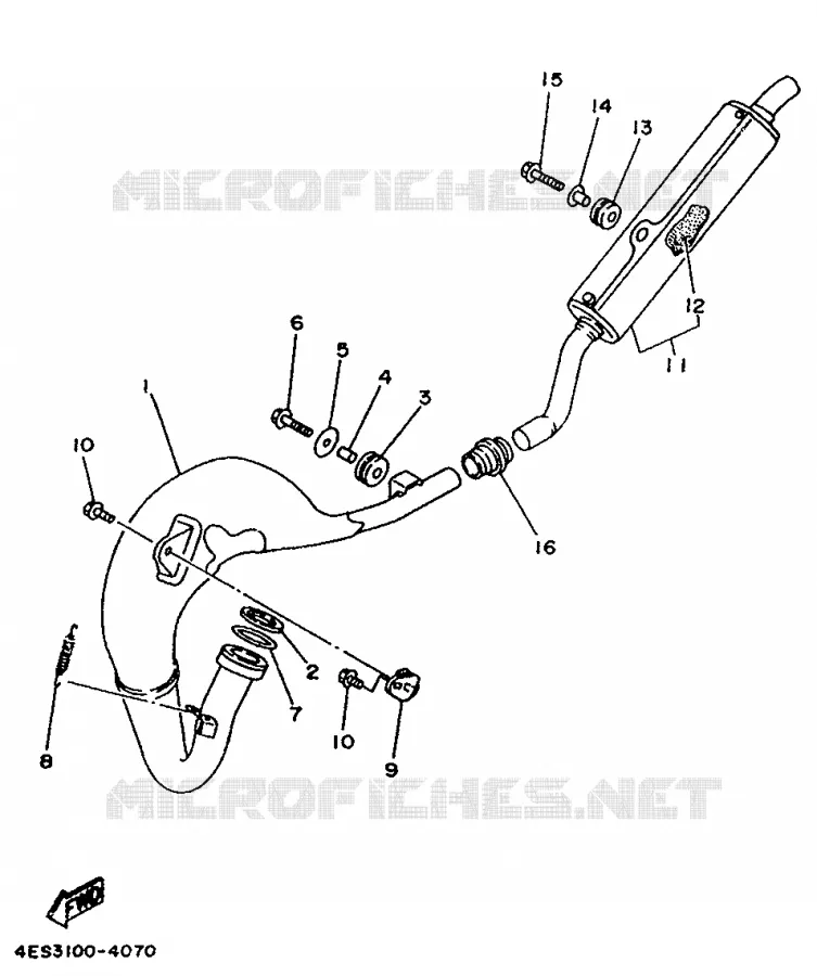 ECHAPPEMENT Yamaha MOTO 80 1998 YZ  YZ80LC
