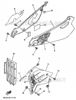 CACHE LATERAL   RESERVOIR D'HUILE pour Yamaha YZ BIG WHEELS 1994
