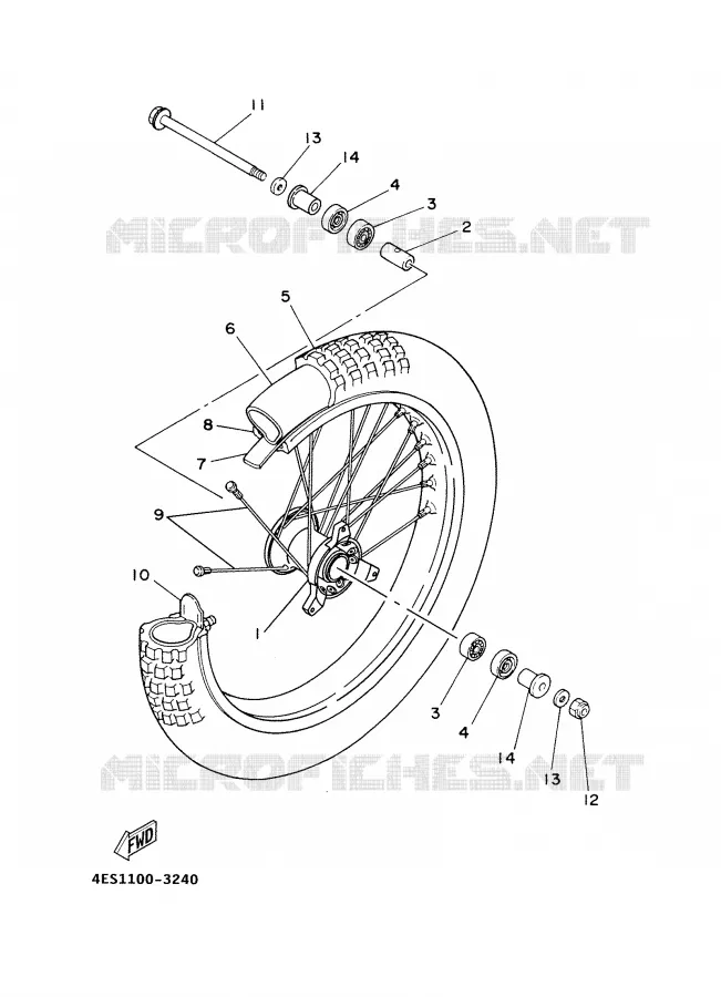 ROUE AVANT Yamaha MOTO 80 2000 YZ BIG WHEELS  YZ80LW