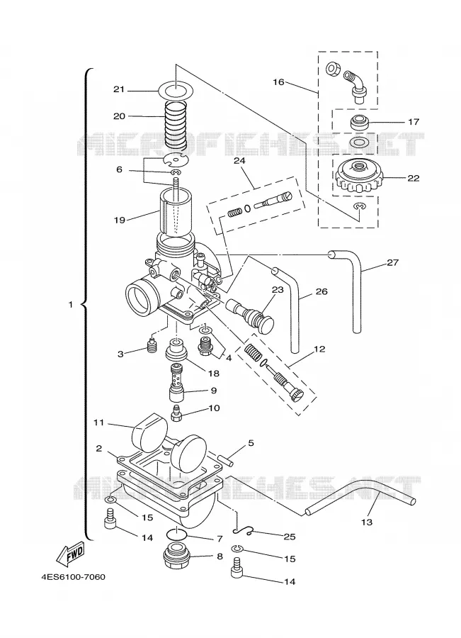 CARBURATEUR Yamaha MOTO 80 2000 YZ BIG WHEELS  YZ80LW