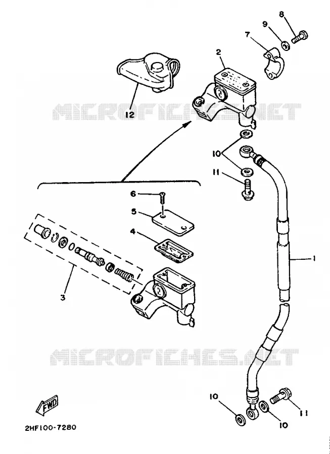 MAITRE CYLINDRE AVANT Yamaha MOTO 80 1992 YZ  YZ80T