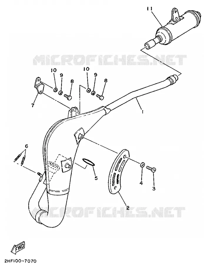 ECHAPPEMENT Yamaha MOTO 80 1989 YZ  YZ80W