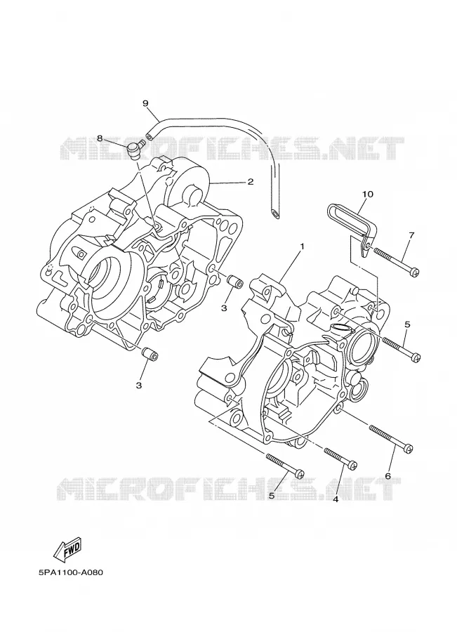 CARTER MOTEUR Yamaha MOTO 85 2002 YZ  YZ85