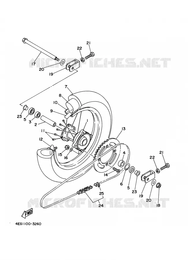 ROUE ARRIERE Yamaha MOTO 85 2002 YZ  YZ85