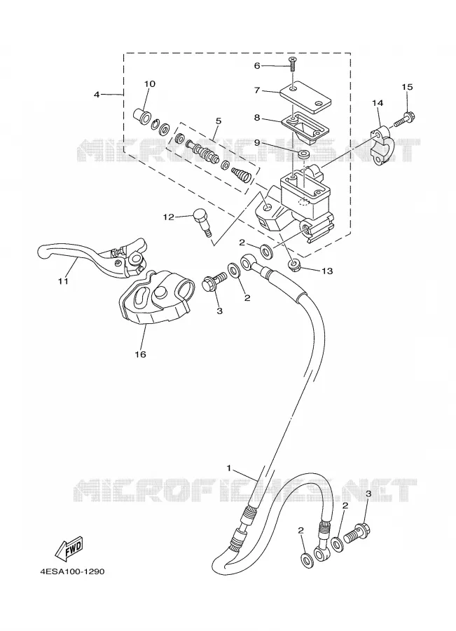 MAITRE CYLINDRE AVANT Yamaha MOTO 85 2002 YZ  YZ85
