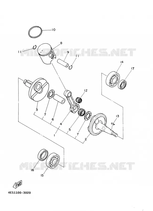 VILEBREQUIN / PISTON Yamaha MOTO 85 2007 YZ  YZ85