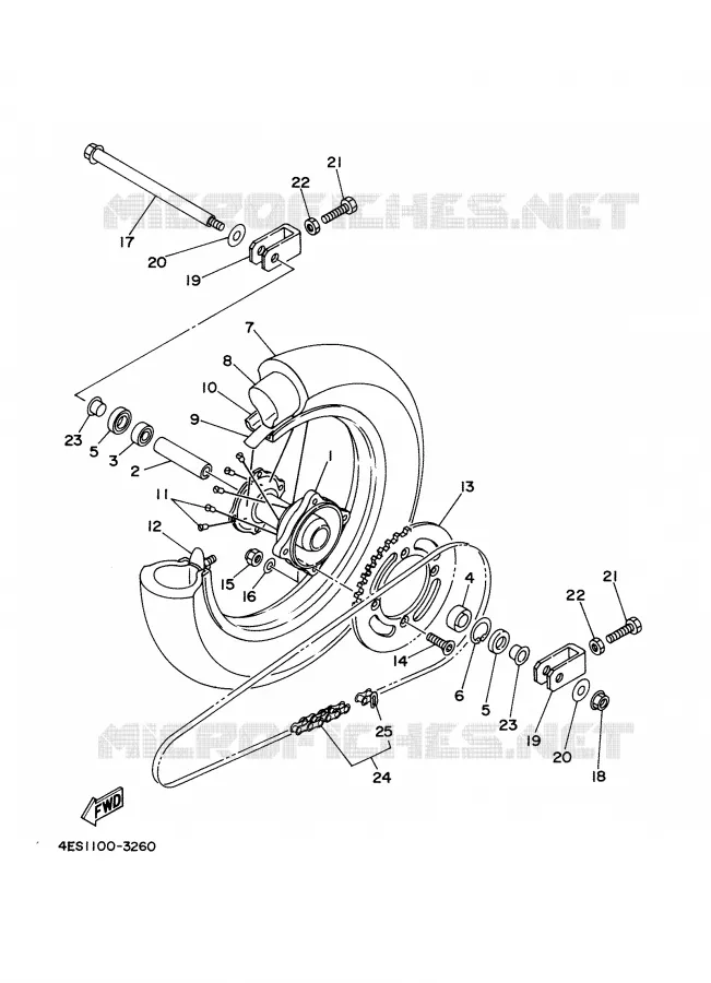 ROUE ARRIERE Yamaha MOTO 85 2002 YZ  YZ85P