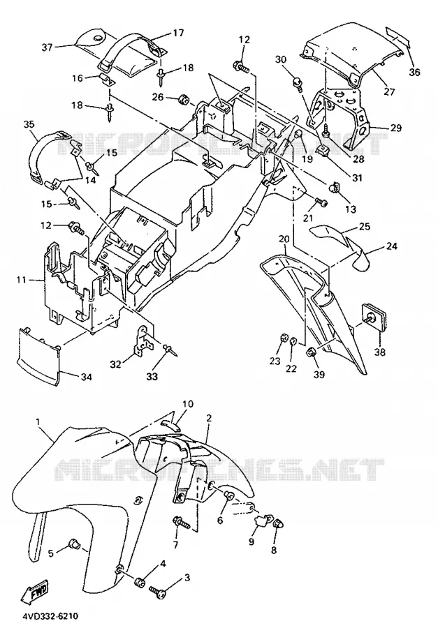 GARDE BOUE Yamaha MOTO 1000 1996 THUNDERACE  YZF1000R