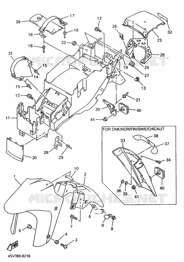 GARDE BOUE Yamaha MOTO 1000 1996 THUNDERACE  YZF1000R