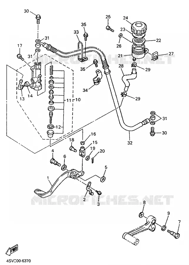 MAITRE CYLINDRE DE FREIN ARRIERE Yamaha MOTO 1000 1996 THUNDERACE  YZF1000R