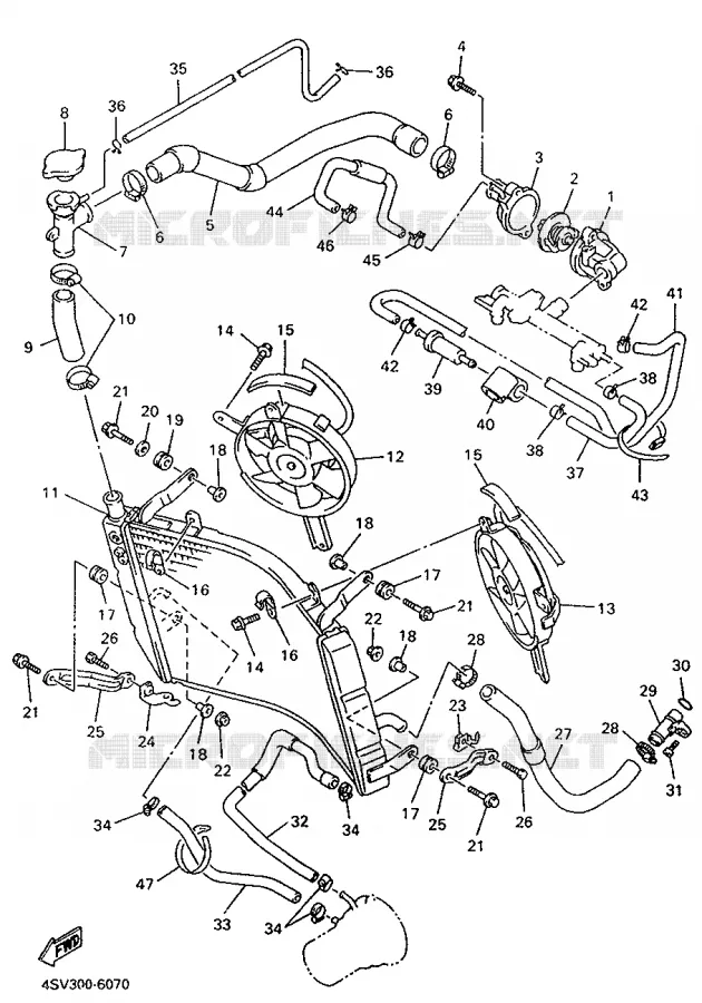 RADIATEUR / DURITES Yamaha MOTO 1000 1996 THUNDERACE  YZF1000R