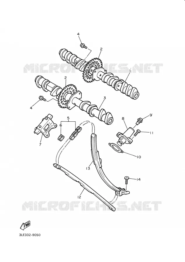 ARBRE A CAMES / CHAINE DE DISTRIBUTION Yamaha MOTO 1000 2000 THUNDERACE  YZF1000R