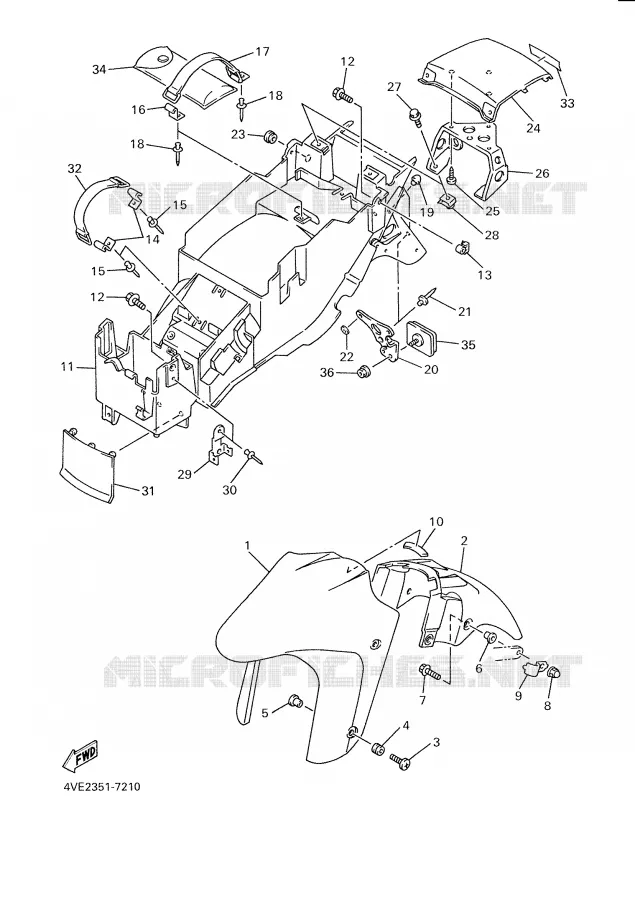 GARDE BOUE Yamaha MOTO 1000 2000 THUNDERACE  YZF1000R