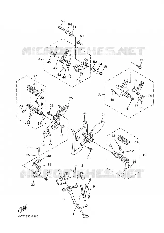 SUPPORT / REPOSE PIEDS Yamaha MOTO 1000 2000 THUNDERACE  YZF1000R